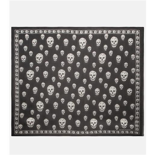 McQueen foulard in seta con stampa