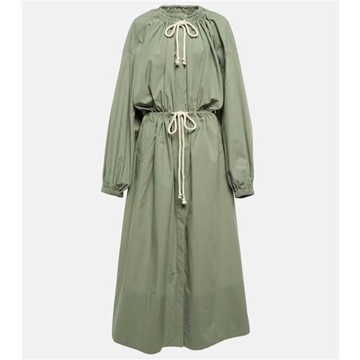 Jil Sander abito midi in popeline con coulisse