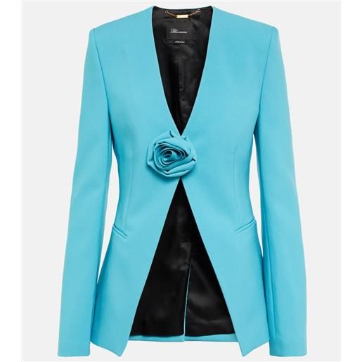 Blumarine blazer senza colletto con rose