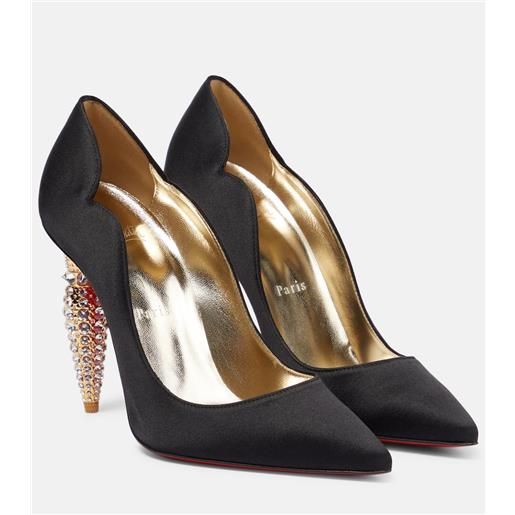 Christian Louboutin pumps lipstrass in crãªpe con cristalli