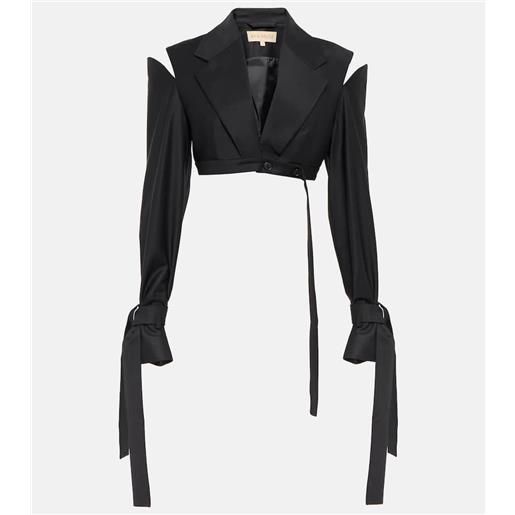 Aya Muse blazer cropped xylo in misto lana