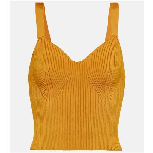 Vince top cropped in maglia a coste