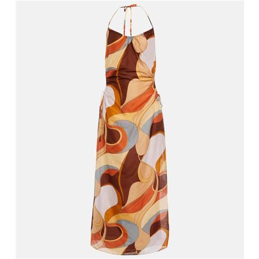 SIR abito midi in cotone e seta con stampa