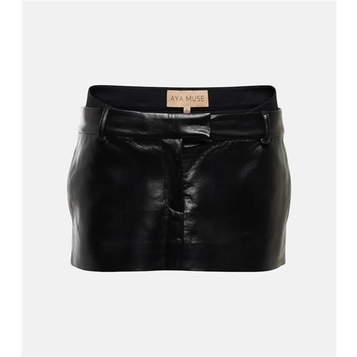 Aya Muse minigonna oloma in similpelle