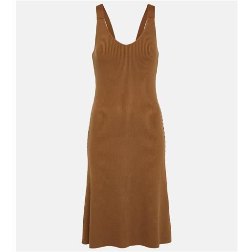 Vince abito midi in misto cotone a coste