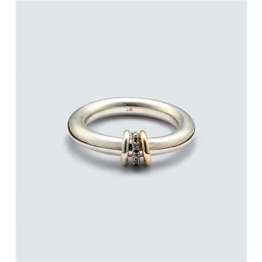 Spinelli Kilcollin anello sirius max in oro 18kt e argento sterling con diamanti neri