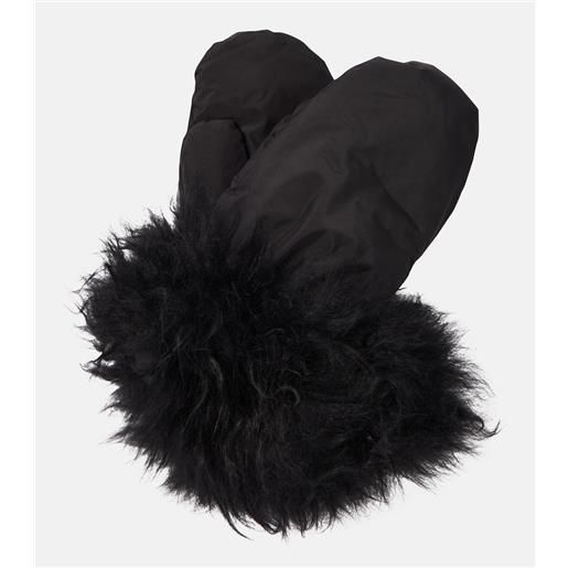 Yves Salomon muffole imbottite in piuma con shearling