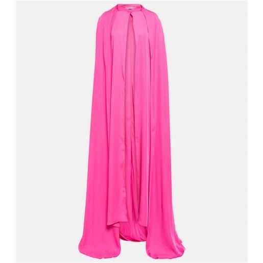 Safiyaa abito lungo in chiffon con mantella