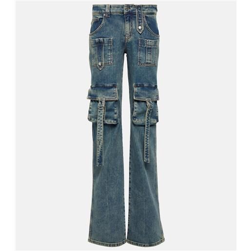 Blumarine pantaloni cargo in denim a vita bassa