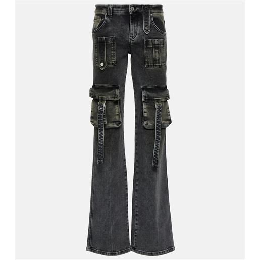 Blumarine pantaloni cargo in denim a vita bassa