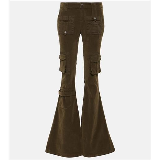 Blumarine pantaloni cargo in velluto flared