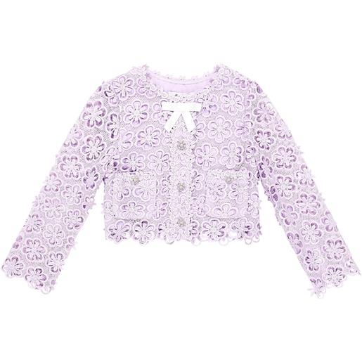 Self-Portrait Kids cardigan in pizzo guipure
