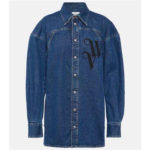Vivienne Westwood camicia di jeans oversize con logo