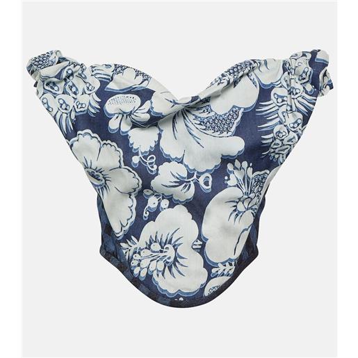Vivienne Westwood bustier sunday in jeans con stampa