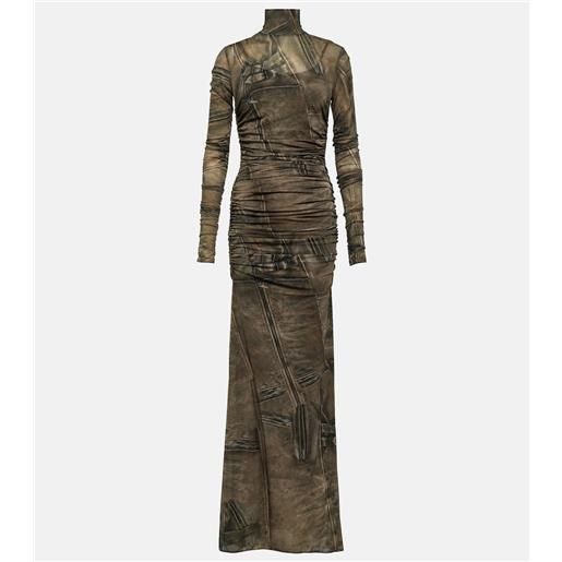 Blumarine abito lungo a collo alto con stampa