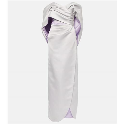 Carolina Herrera abito lungo in raso drappeggiato