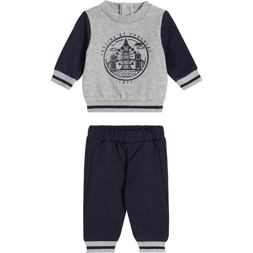 Tartine et Chocolat baby - felpa e pantaloni sportivi in cotone con stampa