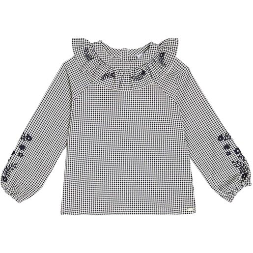 Tartine et Chocolat blusa a quadri con ricamo