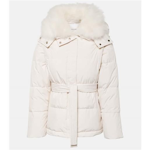 Yves Salomon piumino con shearling e cintura