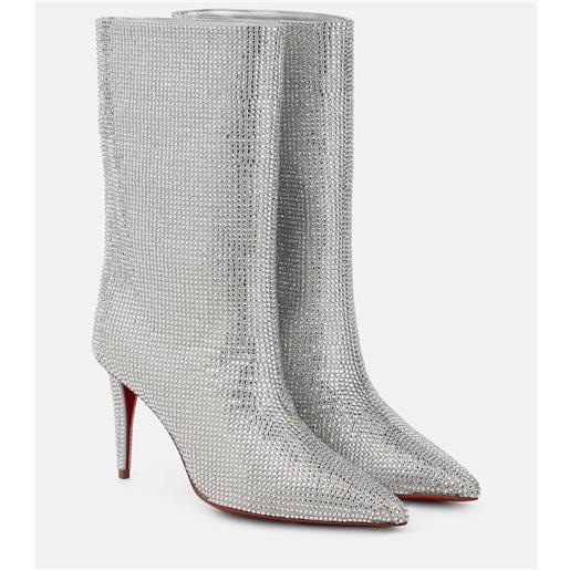 Christian Louboutin stivaletti astrilarge strass in suede