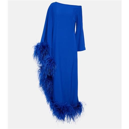 Taller Marmo abito lungo ubud extravaganza con piume