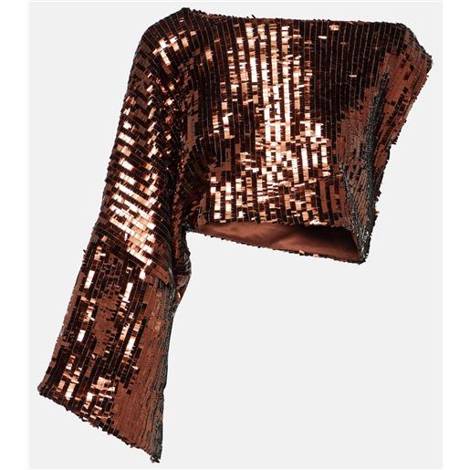 Taller Marmo top monospalla eric con paillettes