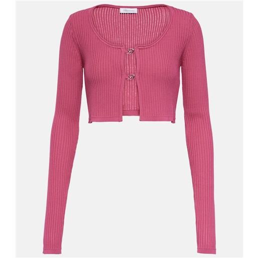 Blumarine cardigan cropped in maglia a coste
