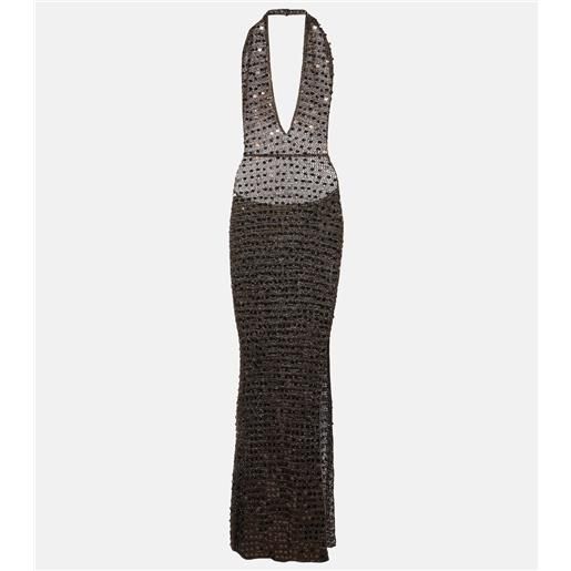 Aya Muse abito lungo enodia con paillettes