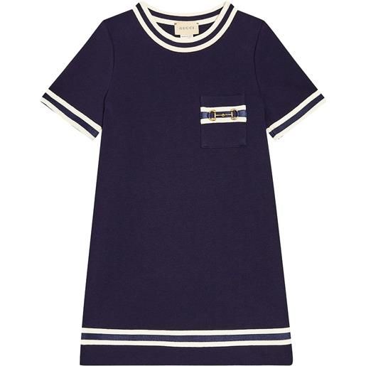Gucci Kids abito gucci horsebit in jersey di cotone