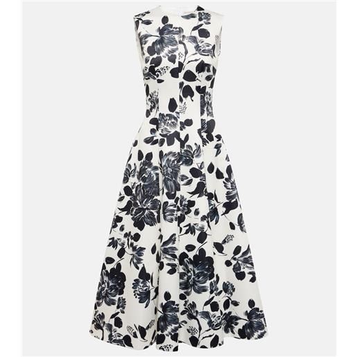 Emilia Wickstead abito midi mara in twill con stampa