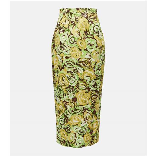 Emilia Wickstead gonna a tubino lorelei in twill a fiori