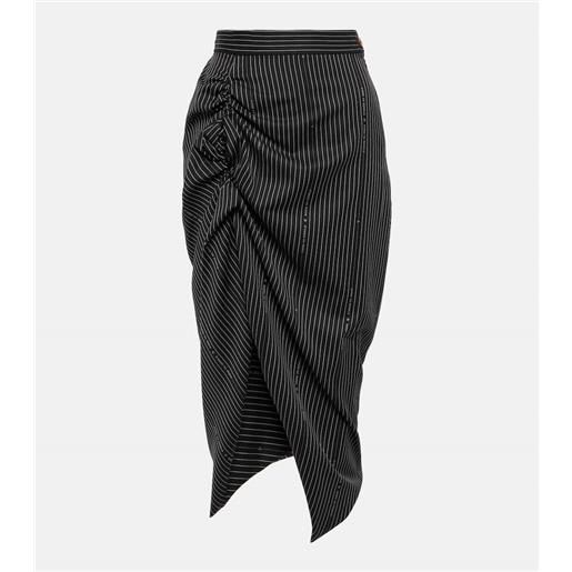 Vivienne Westwood gonna midi in lana e cotone a righe