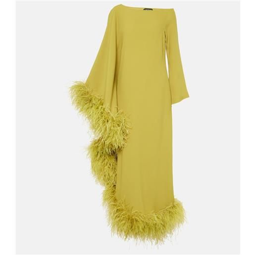 Taller Marmo abito lungo ubud extravaganza con piume