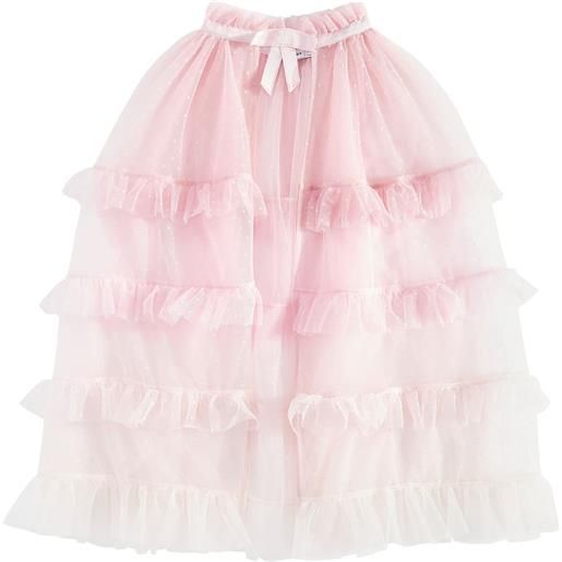 Self-Portrait Kids mantella in mesh con balze