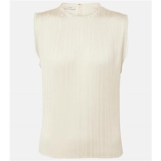 Vince top in raso e chiffon con pince