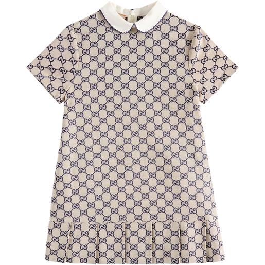 Gucci Kids gonna in canvas di misto cotone gg