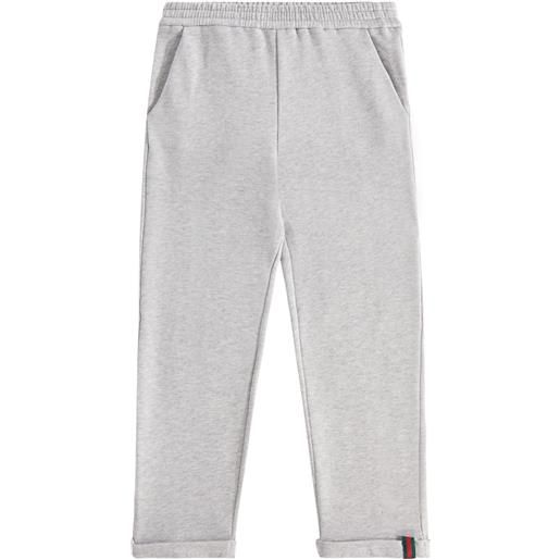 Gucci Kids pantaloni sportivi web stripe in jersey