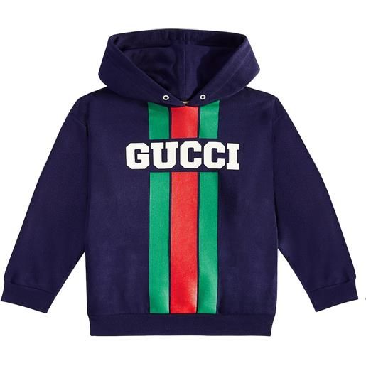Gucci Kids felpa gucci web in jersey di cotone