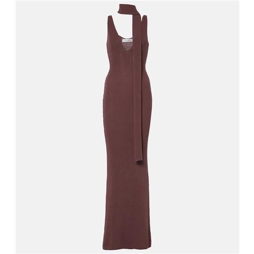 Aya Muse abito lungo in misto cotone a coste