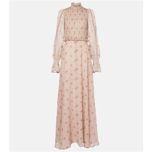 Blumarine abito lungo in georgette di seta