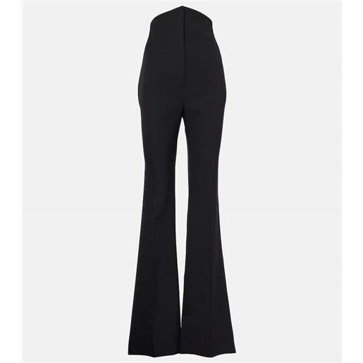 McQueen pantaloni flared in lana a vita alta