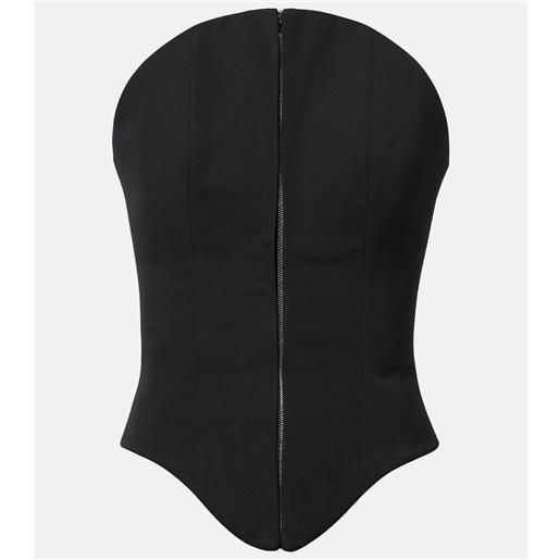 McQueen top a corsetto in lana