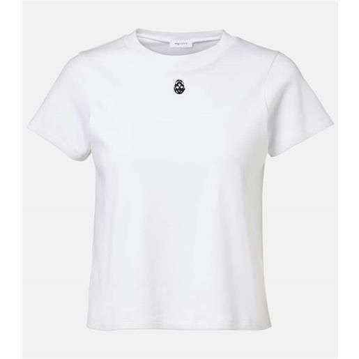 McQueen t-shirt cropped skull in cotone