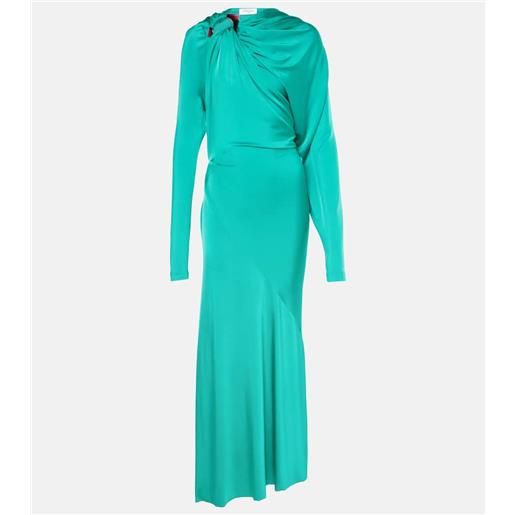 Victoria Beckham abito lungo asimmetrico in raso