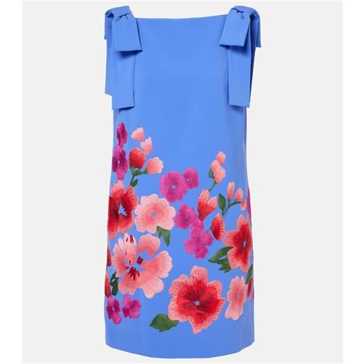 Carolina Herrera abito corto in crãªpe con ricamo floreale