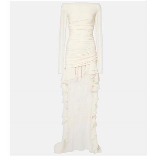 Blumarine abito corto in jersey e georgette