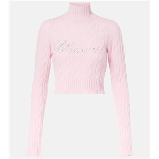 Blumarine pullover cropped in cashmere e lana