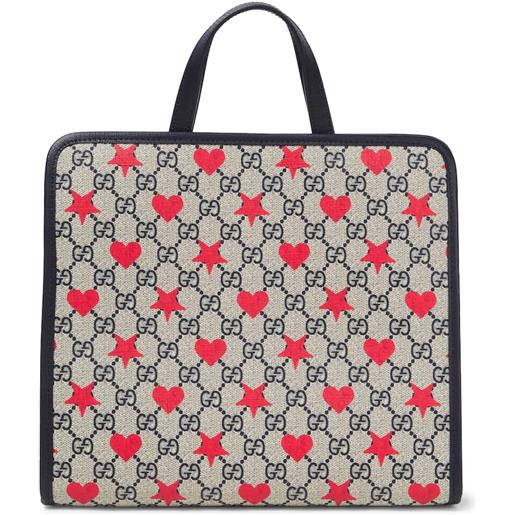 Gucci Kids borsa con finiture in pelle in canvas gg