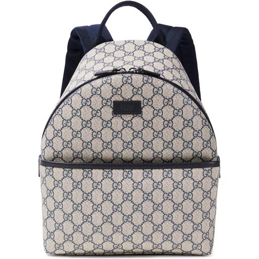 Gucci Kids zaino in canvas gg supreme con pelle