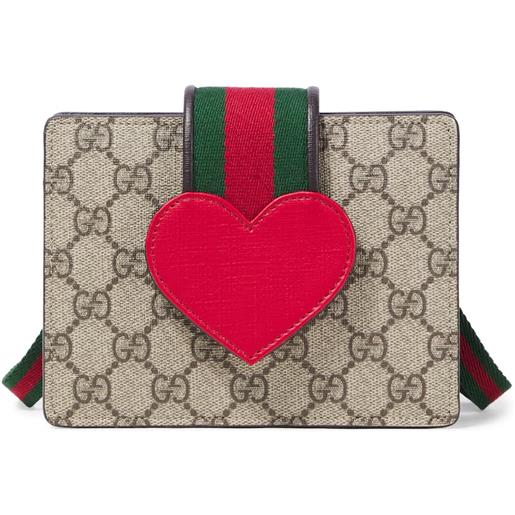 Gucci Kids borsa a spalla web stripe in canvas gg